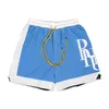 Pants Rhude Shorts Mens Designer Short Summer Rhu Frame Color Blocking Trendy Street Breattable Mesh Loose Casual Beach Sports
