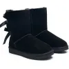 Tasarımcı Botlar Avustralya Terlik Tasman Tazz Kadın Platformu Kış Giden Kız Klasik Snow Boot Ayak Bileği Kısa Yay Mini Kürk Siyah Kestane Pembe Bowtie Ayakkabı