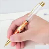 Ballpoint Pens Hurtowe pióro marmurowe kryształowe długopisy Ballpoint ręcznie robione samoorganizujące się piasek brokat brokat