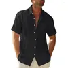 Erkekler Sıradan Gömlek Erkekler Yaz Guayabera Küba Plajı Tees Kısa Kollu Elbise Gömlek Bluz Üst Moda Nefes Alabilir T-Shirt