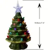 1pc ، 7.4inch مضاءة السيراميك شجرة عيد الميلاد ديكورات الكريسم