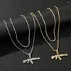 Pendant Necklaces Fashion Choker For Women Gun Crystal Rhinestone Chain Double Necklace Men Punk Chains Jewelry