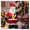 Autres fournitures de fête d'événement Noël gonflable Père Noël LED Growwing Riding Ours polaire secouant la tête poupée gonflable jardin extérieur décor de Noël 2024 231025