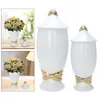 Garrafas de armazenamento porcelana gengibre jar versátil arranjo de flores colecionáveis com tampa vaso decorativo para café dormitório apartamento entrada cozinha