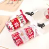 Christmas Knit Wine Bottle Covers Snowflake Tree Bottles Cover With Bowknot Beer New Year Home Xmas Decoration Q663