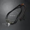 Pendant Necklaces Vintage Woven Clavicle Chain Double Leather Rope Necklace Men And Women Taiji Stitching Couple Creative Charm Neck Chains