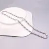 Ketten Halskette aus echtem 925er-Sterlingsilber, 3 mm lange Röhrengliederkette, 17,7 Zoll Länge, gestempelt