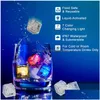 Decoração de festa LED Gadget Cores Mini Romântico Luminoso Artificial Cubo de Gelo Flash Luz Casamento Decoração de Festa de Natal Drop Deli Dhmwk