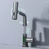 Badrumsvaskkranar som drar lyftning Digital Display Faucet Smart Temp Tap360 Roterande 5sprayer Vattenbesparande kall tvättbas