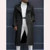Mens Wool Blends Fashionable White Long Jacket Trench Wool Blended Men's Coat Trench Coat Double Breasted Coat Clothing Party Loose Jacket 231025