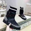 Designer Snow Boots Bling Series Antifreseze Importerat patentläder varm bekväm fashionabla mångsidiga anti-slip slitstarka skorstorlekar 35-40
