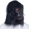 Zapasy imprezy maska ​​gorylowa szympanse maski dla dorosłych pełne twarz śmieszne zwierzę małpa lateks czarny halloween świąteczne prezenty karnawałowe