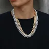 Jinao Hip Hop Icy Men 925 Silver Vermeil Necklaces Iced Out Vvs1 Diamonds Chain 8mm Cuban Link Moissanite