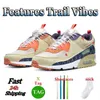 desingner hardloopschoenen 90 jaren 90 Heren Dames Originele outdoor sneakers trainers Nieuwe stijl van Off x Triple Zwart Wit Gum Rose Roze Oranje Camo UNC Wolf Grijs EUR 36-45