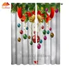 Curtain Merry Christmas Tree And Bell Window Curtains Living Room Outdoor Fabric Drapes Curtain Home Decor 231024
