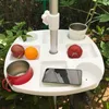 Tea Trays Beach Paraply Table Tray Snack Water Cup Holder Dryckeflaska för uteplats Garden Swimming Pool With Holders