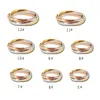 Modedesigner 3 i 1 ringringar älskar guld engagemang bröllopsmän för kvinnor set stålringar smycken w2kg#