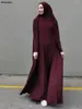 Ethnische Kleidung Siskakia Türkische Frauen Abaya Marokkanisches Bindalli Traditionelles Hijabs-Kleid Fledermausärmel Übergroße muslimische Ramadan-Robe