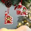 Decorazioni natalizie Casa di pan di zenzero di Natale pendente sospeso con luci a LED Ornamento di Natale Ornamento morbido Clay Xmas Decoration 2024 anni Gift 231025