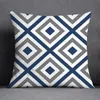 Taie d'oreiller 45x45CM housse de coussin motif géométrique Polyester bleu gris taie d'oreiller rembourrage canapé jeter décor à la maison taies d'oreiller 231025