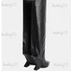 Stiefel Neue europäische und amerikanische große Damenstiefel, modisch, spitz, schwarz, ärmelförmig, knielange Damenstiefel mit hohem Absatz, T231025
