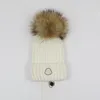 Womens Designer Winter Pompoms Beanie Knitted Woolen Hat Women Chunky Knit Thick Warm Faux Fur Pom Beanies Hats Female Bonnet Pompon Beanie Skull Caps 9colors