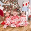 Cosplay Cosplay Winterset Moeder Papa Kinderen Baby Bijpassende outfits Elanden Print Zachte nachtkleding Kerst Familie Kerst Pamas