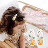 Accessoires de cheveux 18 pièces Clips fille Clips imprimés floraux enfant en bas âge antidérapant enveloppé épingles à cheveux pour enfants Barrettes