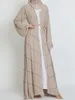 Roupas étnicas feitas à mão diamante beading ramadan eid muçulmano vestido longo abayas robe fantasia maxi francês elegante modéstia islâmica