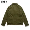 Jackor Multi-Pocket Cargo Mens Solid Color Retro Casual Safari Style Loose Lapel Long Sleeve Men Ytterkläder YQ231025