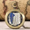 Pocket Watches Vintage Blue White Wings Display Quartz Men's Necklace Women Arabic Numerals Dial Half Pendant Clock