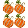 Conjuntos de louça 4 pcs guardanapo fivela laranja decoração tecido anéis decorativos halloween liga abóbora queda banquete titular delicado