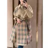 Women's Trench Coats Designer Autumn Khaki Mid length trench coat for women 2023 New British Korean style coat with a sense of luxury QSXD