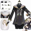 Cosplay Cosplay Anime Game Genshin Impact Fontaine Freminet Wig Vision Bow Tie Uniform Outfits Halloween Costume