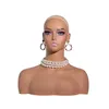 ABD Depo Ücretsiz Gemi 2pcs/Lot Wig Stand Gerçekçi Kadın Manken Kafası Omuz Manikin Head Bust Wig Head Sergi Perukları Kolye Küpe Şapkası