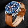 Armbandsur Top Brand Naviforce Watches For Men Waterproof Leather Quartz Mens Watch Chronograph Sport Lysande Male Clock 231025
