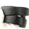 Ceintures Ceinture en cuir à carreaux pour hommes Design Mode Casual Business Accessoires Headless Body Cowhide Noir