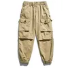 Herrespår elmsk 2023 Hong Kong Style Army Green Workwear Pants Fashion Brand Large Loose Multi Pocket stiliga leggings casual s