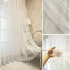 Rideau fenêtre en mousseline de soie Tulle pure Voile rideaux blanc balcon Transparent pour salon chambre 70WX180H (CM) broderie blanche