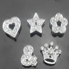 Todo 100 peças lote 10mm estilos mistos coração estrela coroa flor strass completos amuletos deslizantes adequados para 10mm pulseira de couro diy2674