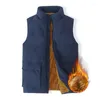 Herenvesten 2024 herfst en winter vest met opstaande kraag, kunstkasjmier dik fleece, warm