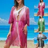 Damen Bademode Strandkleid Tunika Cover-Ups für Frauen Pareo Up Cpae Outfits Cover-ups Sommer 2023 Gestrickter Sarong Bad Exits Saida Praia