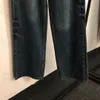 خطاب طباعة جينز عالية الخصر جينز شارع الشارع على غرار السراويل الجينز أزياء الساق الساق الساق بنطلون مصمم مصمم