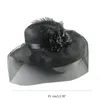 Berretti Fascinator Cappello per donne con velo a rete Tea Party Bridal Shower Wedding