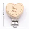 Other Baby Feeding 5PcsLot Food Grade Beech Wooden Clip Animal Heart Shape Dummy for Teething Pacifier Chain Holder DIY Accesories 231025
