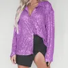 Women's Blouses Women Top Female Sequin Glitter Fashion Blouse Long Sleeve Vintage Aesthetic Streetwear Y2k Clothing