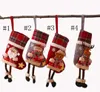 Julstrumpa presentpåse ull Xmas Tree Ornament Socks Dolls Santa Candy Gifts Väskor Home Party Decorations Sea Shipping