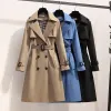 Designers S - 4XL Printemps Angleterre Style Femmes Coupe-Vent Lâche Moyen et Long Élégant Ceinture Manteau Femme Casual Long Trench Coat