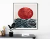 Abstrakte japanische Sonnenaufgang-Poster und Drucke, Wandkunst, Leinwandgemälde, Bilder für Wohnzimmer, skandinavische Meereslandschaft, Heimdekoration, 6769526