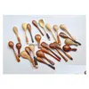 Löffel Großhandel - 3 teile / los Mini Holzlöffel Teelöffel Connt Utensil Kaffee Milch Kinder Eisportionierer Geschirr Werkzeug Küche Kochen Dr Dhksq